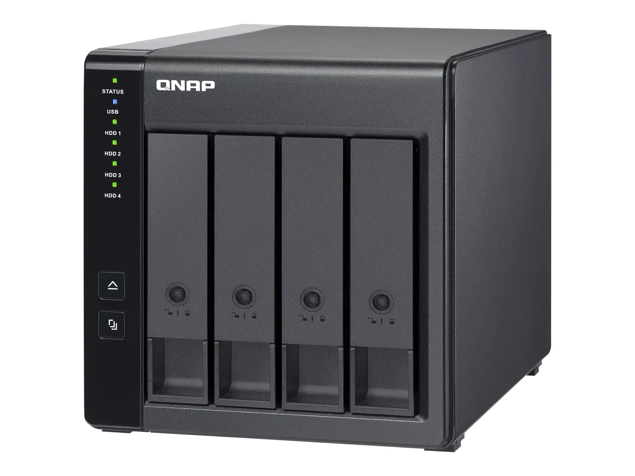 QNAP TR-004, HDD/SSD korpusas, 2,5/3,5", "Serial ATA II", 3 Gb/s, karšto keitimo, juodas