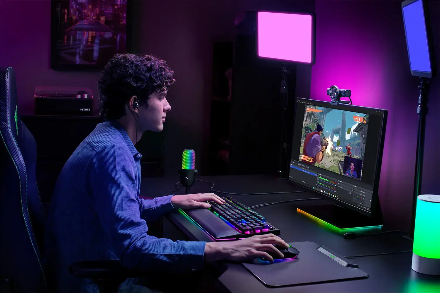 Razer | Webcam | Kiyo V2 | MJPEG up to 4K 30 FPS, 1080p 60 FPS, YUY2 up to 4K 15 FPS, 1080p 60 FPS, NV12 up to 4K 20 FPS, 1080p 60 FPS