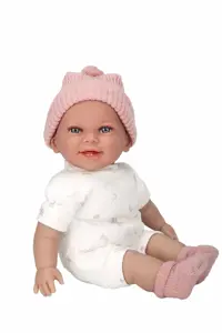 Arias kūdikėlis su garsu, rožine kepuryte, 34 cm