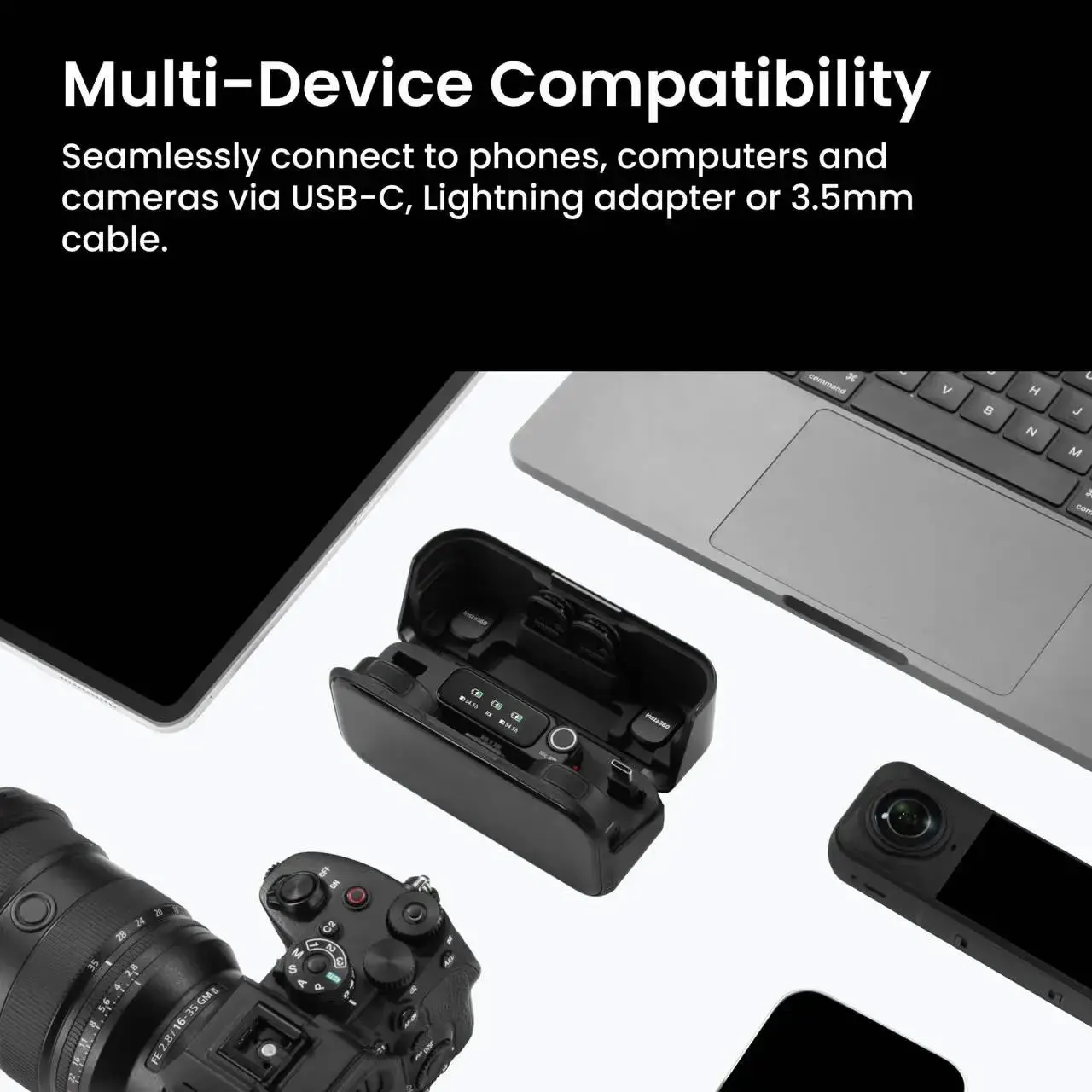 Insta360 Mic Pro (2TX + 1RX), black