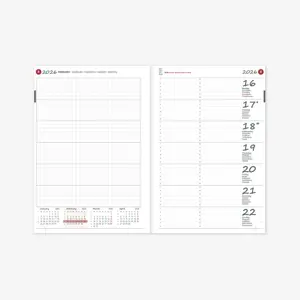 Kalendorius Unika Week 2026, A5, PVC Vyšninė sp.