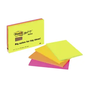 Lipnūs lapeliai POST-IT Super sticky, 200 x 149 mm, 4 vnt./pak.