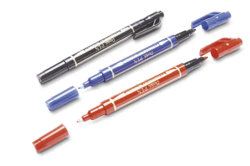 Permanentinis žymeklis Pentel Tool Twin Tip N75W, 0,3–1,2 mm, 3 vnt., įvairios spalvos