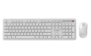 Gembird KBS-WPS-01 Slim Pro Business wireless desktop set, white, US layout