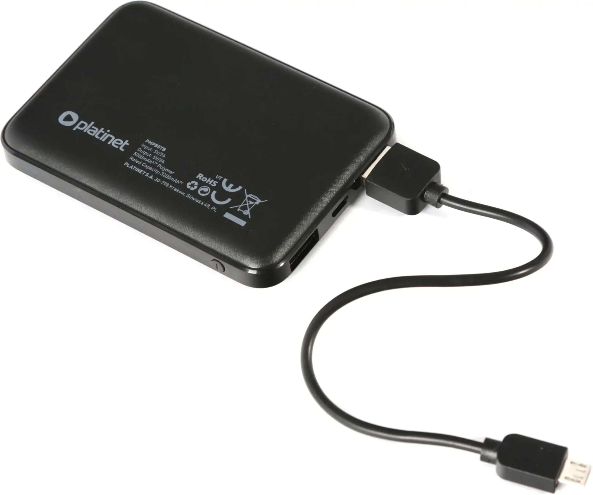 Platinet power bank 5000mAh polimerinis, juodas (44815)