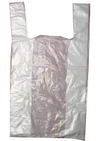 Pirkinių maišeliai, 40 / 10 x 65 cm, 25 mk, balti, 100 vnt., 1,6 kg