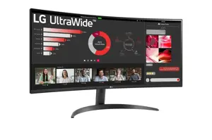 LCD Monitor LG 34" Curved/21 : 9 Panel VA 3440x1440 21:9 100 Hz 5 ms Tilt 34WR50QK-B