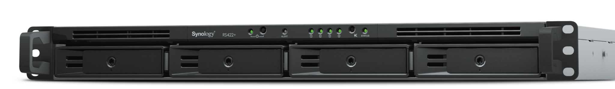 SYNOLOGY RS422+ 4 lizdų NAS įrenginys su laikikliu AMD Ryzen 5 1600 dviejų branduolių 2,6 GHz 2 GB DDR4 ECC