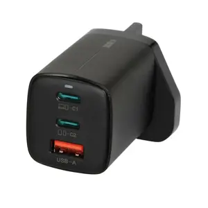 iBOX C-65 Black, GaN 65W universal charger UK plug