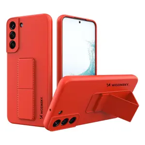 "Wozinsky Kickstand Case" silikoninis stovo dangtelis, skirtas "Samsung Galaxy S22", raudonas