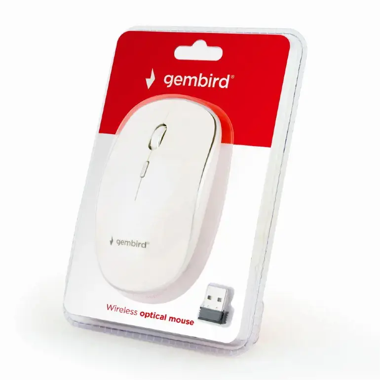 GEMBIRD MUSW-4B-01-W Gembird Belaidė optinė pelė MUSW-4B-01-W, 1600 DPI, nano USB, balta
