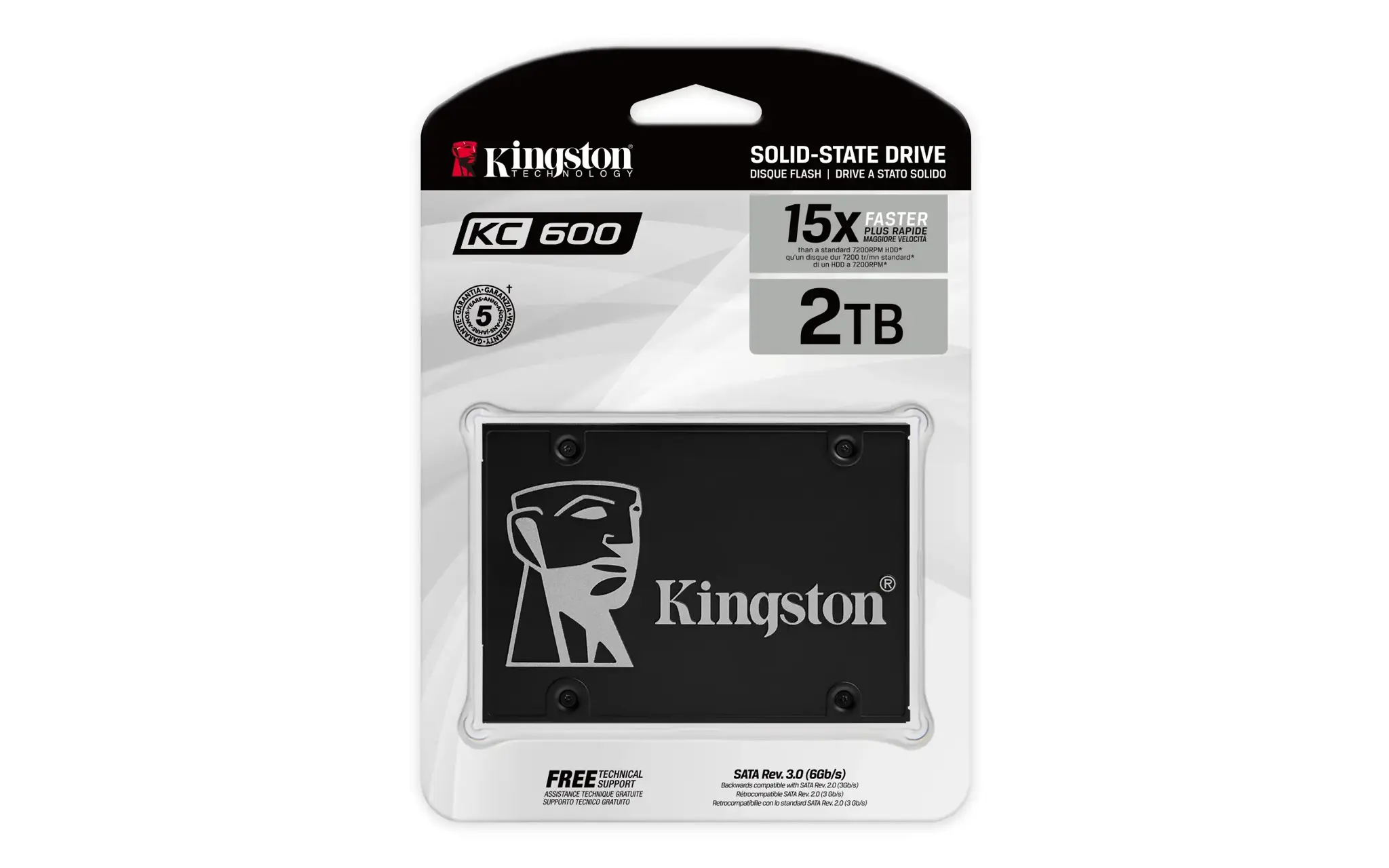 SSD diskas KINGSTON KC600 2 TB, 2,5", SATA 6Gb/s