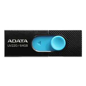 USB 2.0 atmintis A-DATA UV220, 64GB, USB-A, juoda/mėlyna / ADATA-315