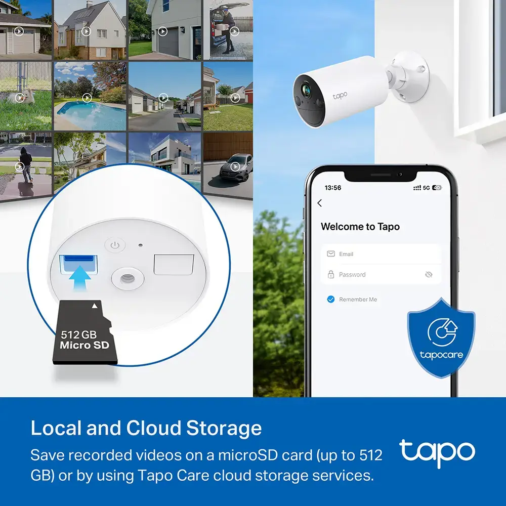 TP-Link Tapo Smart Wire-Free Security Battery Camera, IP security camera, Outdoor, Wireless, CE, FCC, DOE, CEC, RCM, KC, NCC, BSMI, NTRA, IP65, Ceiling/wall, White