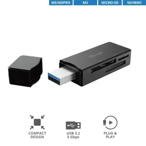 "Trust NANGA", "MS Micro" (M2), "Memory Stick" (MS), "MicroSD" (TransFlash), SD, juoda, USB 3.2 Gen 1 (3.1 Gen 1) Type-A, "Windows 10 Education", "Windows 10 Education x64", "Windows 10 Enterprise", "Windows 10 Enterprise x64",..., "Mac OS X 10.5 Leopard", dėžutė