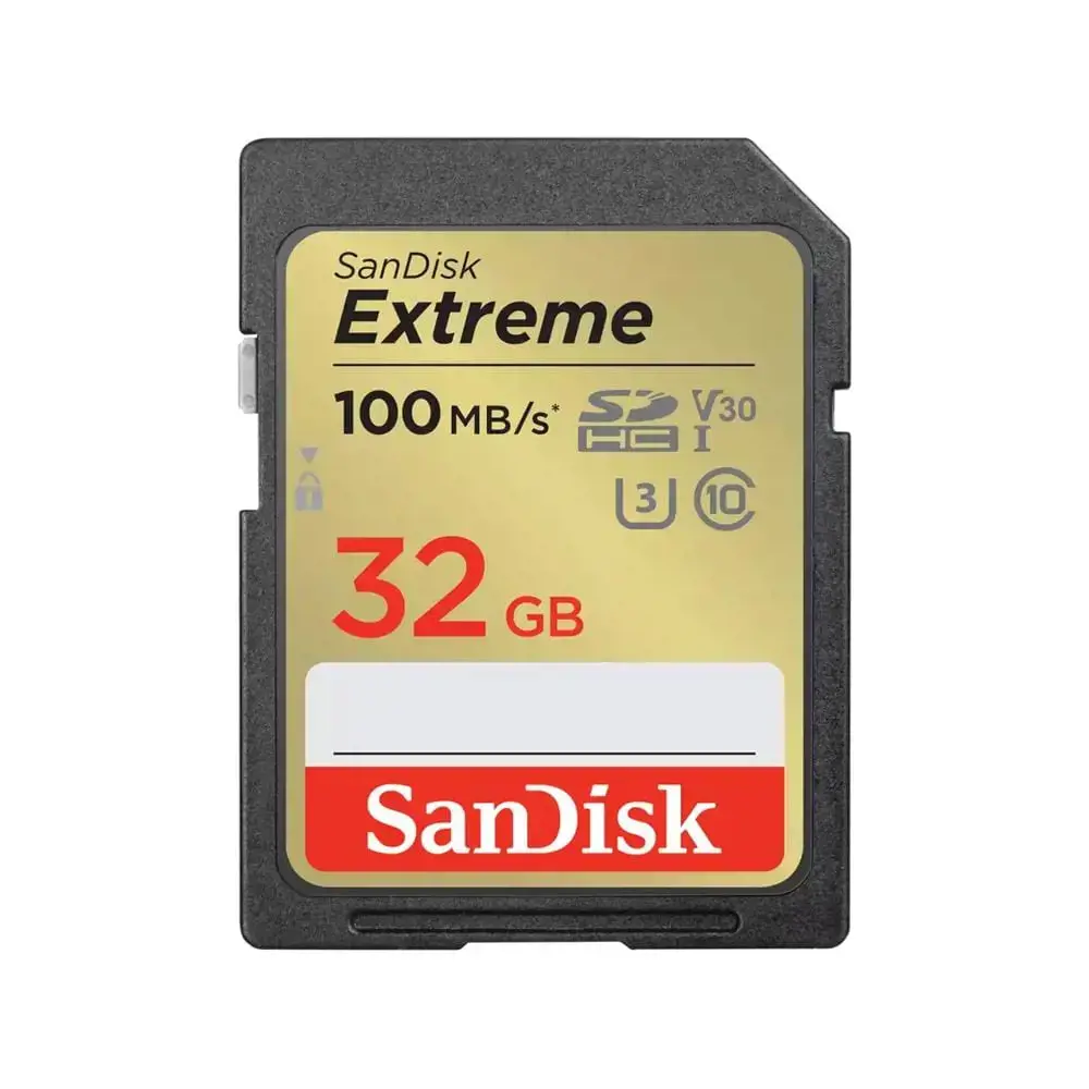 "SanDisk Extreme" 32 GB atminties kortelė iki 100 MB/s, UHS-I, 10 klasė, U3, V30; EAN:619659188924