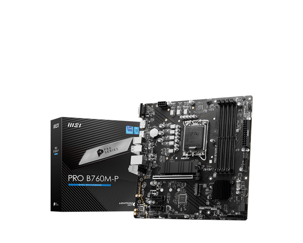 MSI PRO B760M-P DDR4, "Intel", LGA 1700, "Intel® Celeron®", "Intel® Pentium® Gold", DDR4-SDRAM, 128 GB, dviejų kanalų