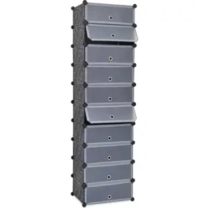 244919 vidaXL Spintelė batams su 10 skyrių, juoda