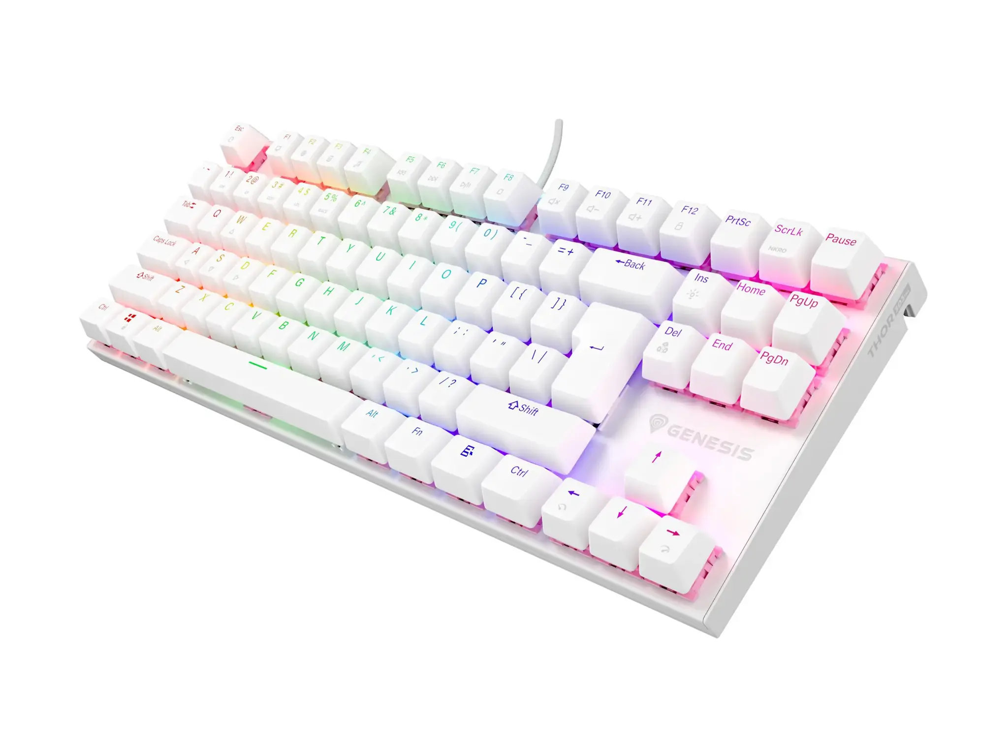 Genesis | THOR 303 | Mechanical Gaming Keyboard | Wired | US | Outemu Peach Silent | White
