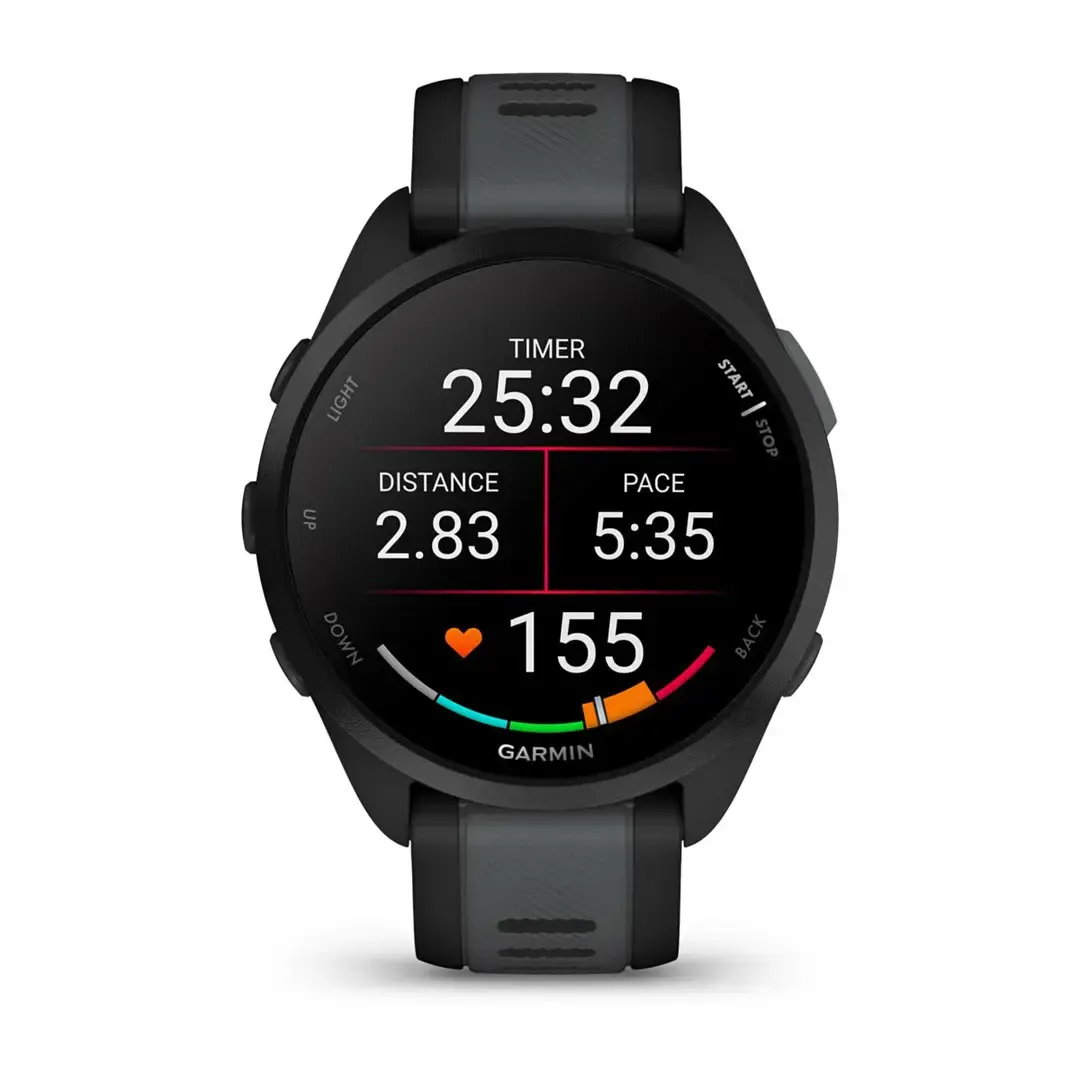 "Garmin Forerunner 165 Music" išmanieji laikrodžiai, juoda/šviesiai pilka