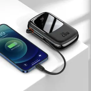 Maitinimo baterija "Baseus Qpow PRO" su laidu, 20000 mAh, 20 W (juoda)