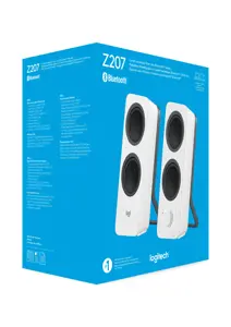 "Logitech Z207" "Bluetooth" kompiuterio garsiakalbiai, 2.0 kanalai, laidiniai ir belaidžiai, 10 W, balti
