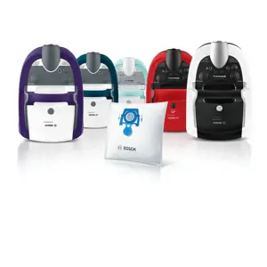 "Bosch" BBZWD4BAG, Cilindrinis dulkių siurblys, Dulkių maišelis, Baltas, "Bosch", "AquaWash & Clean