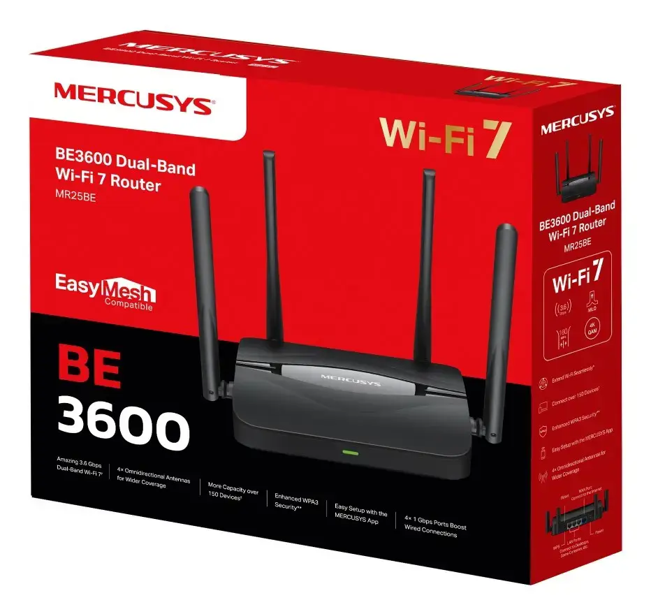 Mercusys MR25BE wireless router Gigabit Ethernet Dual-band (2.4 GHz / 5 GHz) Black