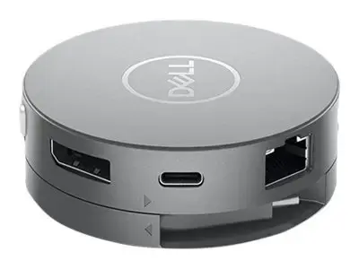 DELL USB-C mobilusis adapteris - DA310, laidinis, USB 3.2 Gen 2 (3.1 Gen 2) Type-C, 10,100,1000 Mbps, sidabrinis, 3840 x 2160 pikselių, 1920 x 1080 pikselių