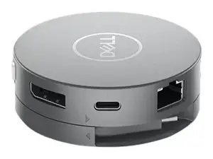 DELL USB-C mobilusis adapteris - DA310, laidinis, USB 3.2 Gen 2 (3.1 Gen 2) Type-C, 10,100,1000 Mbps, sidabrinis, 3840 x 2160 pikselių, 1920 x 1080 pikselių