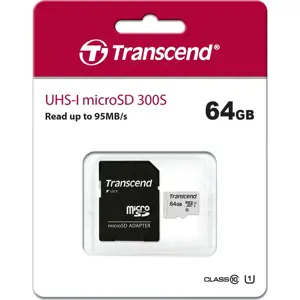 TRANSCEND 64GB UHS-I U1 microSD su adapteriu