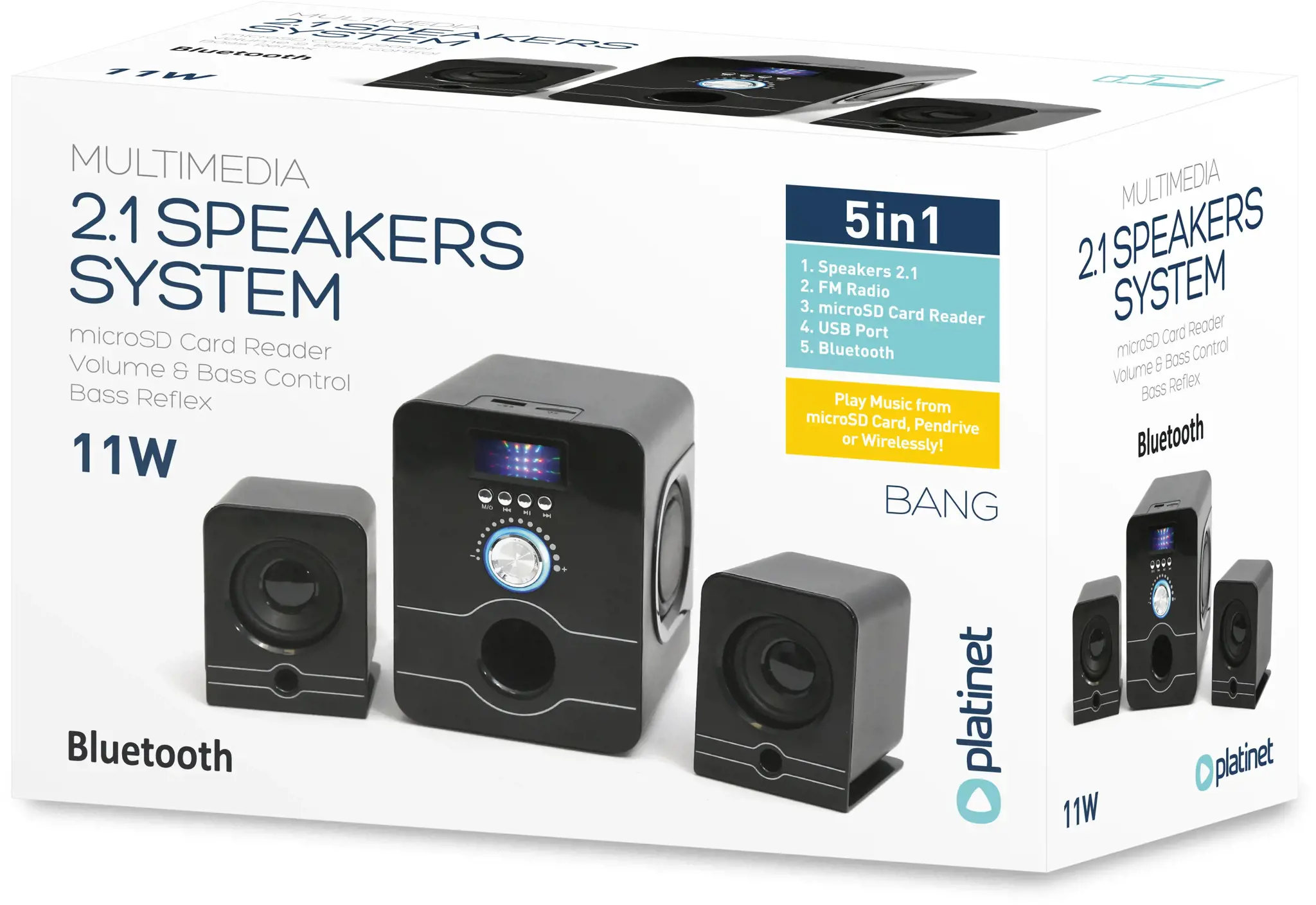 Platinet belaidžiai garsiakalbiai "Bang PSBB 2.1", juodi