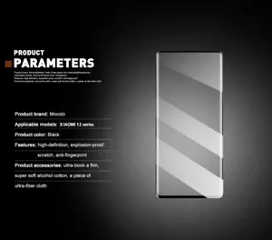 Mocolo 3D 9H Full Glue - Apsauginis viso ekrano stiklas, skirtas "Xiaomi 12 / 12X" (juodas)