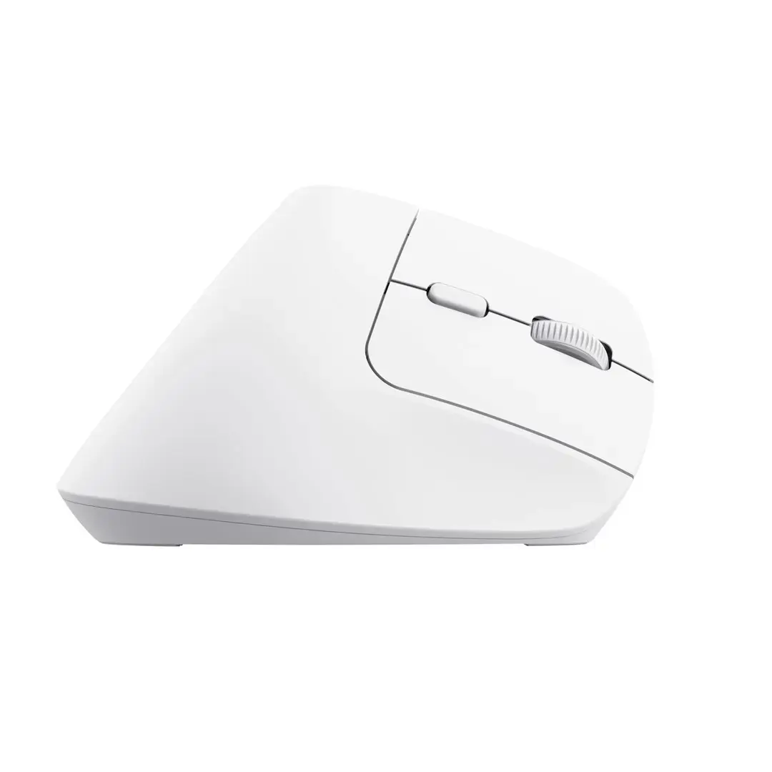 Trust Bayo+, Right-hand, Vertical design, Optical, RF Wireless + Bluetooth, 2400 DPI, White
