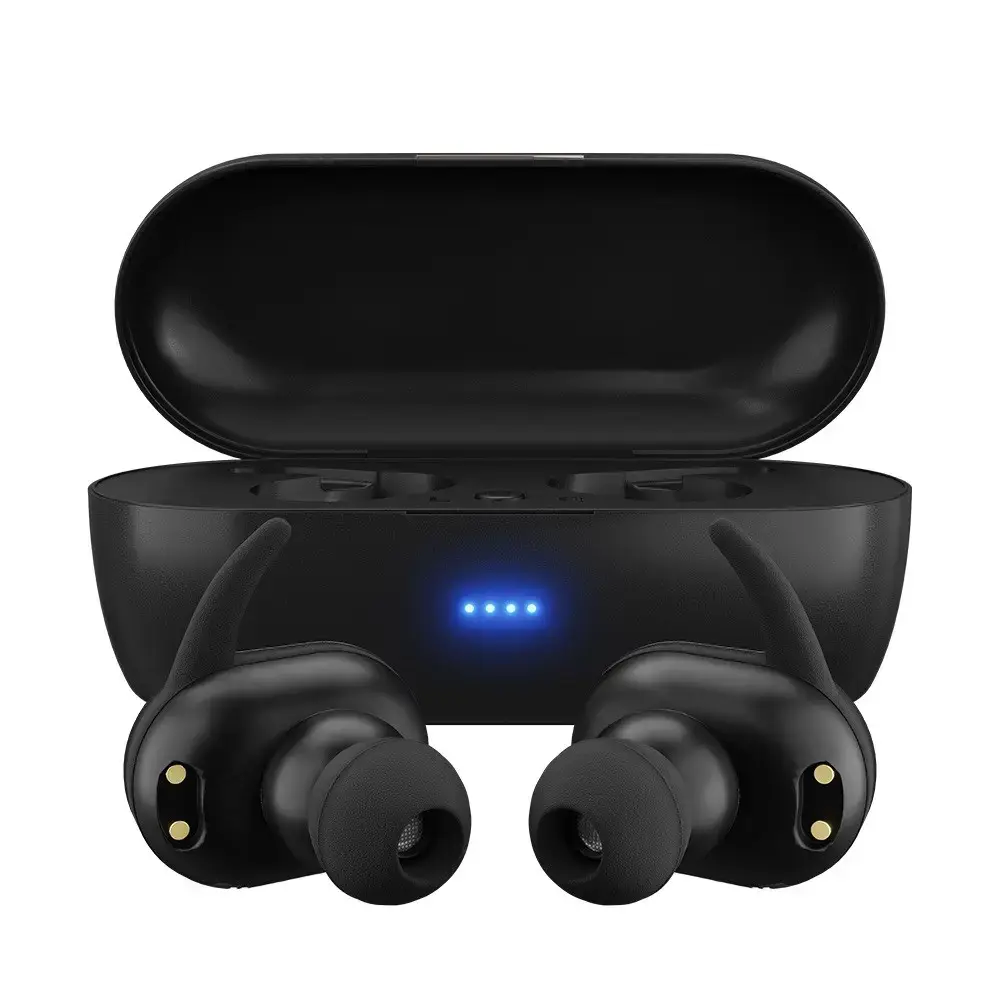 MAXELL MINI DUO Belaidės ausinės su įkrovimo dėklu Juodos spalvos