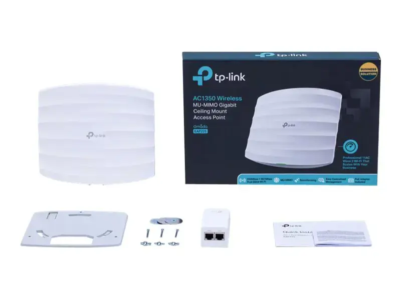 TP-Link AC1350 belaidis MU-MIMO gigabitinis prieigos taškas, 867 Mbps, 450 Mbps, 867 Mbps, Multi User MIMO, 64 bitų WEP, 128 bitų WEP, 152 bitų WEP, SSID, WPA, WPA-PSK, WPA2, WPA2-PSK, Telnet