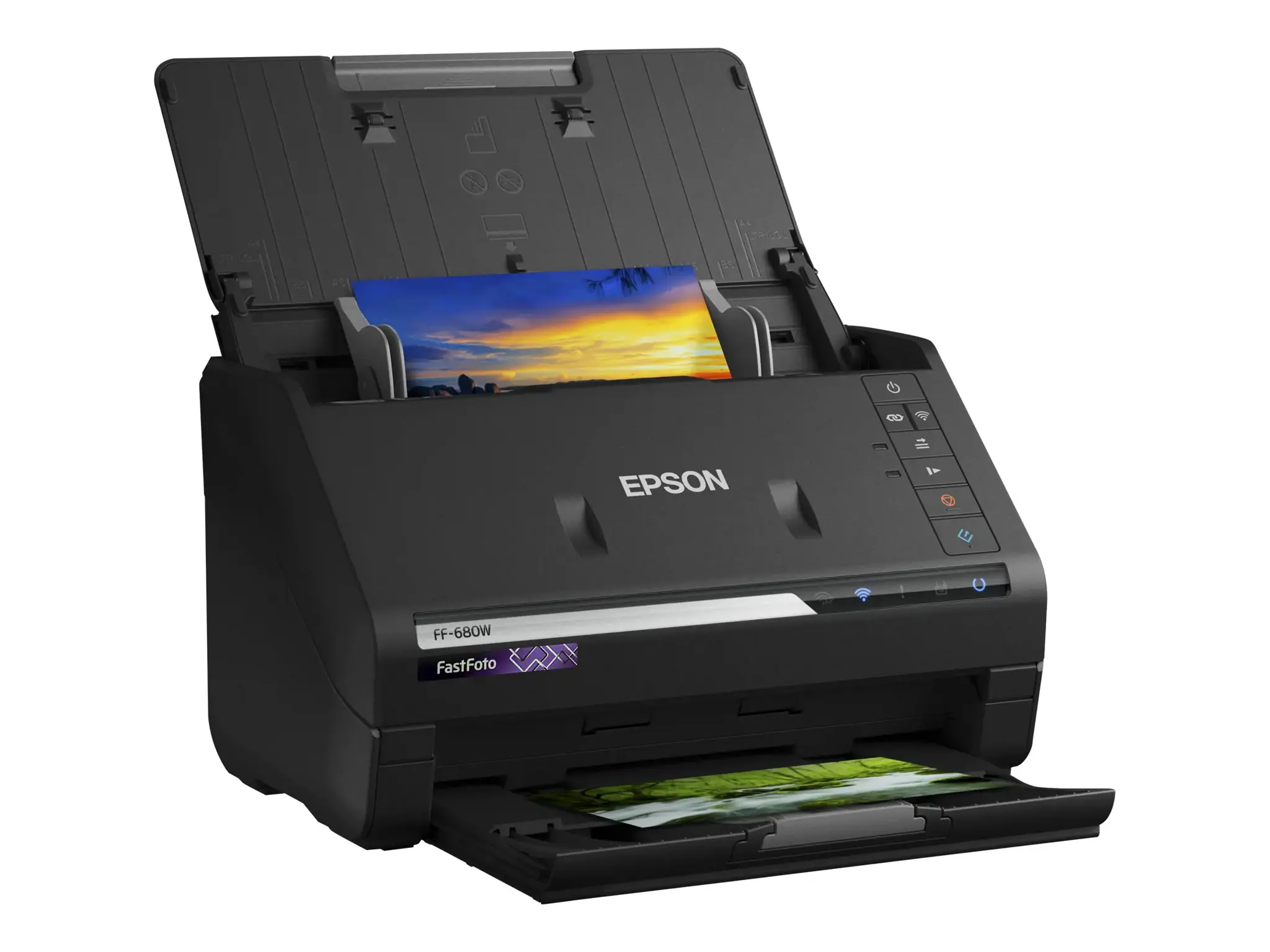 "Epson FastFoto FF-680W", 216 x 910 mm, 600 x 600 DPI, 30 bitų, 24 bitų, 10 bitų, 8 bitų