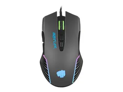 "NATEC Fury" žaidimų pelė "Hustler" 6400DPI optinė su programine įranga ir RGB apšvietimu