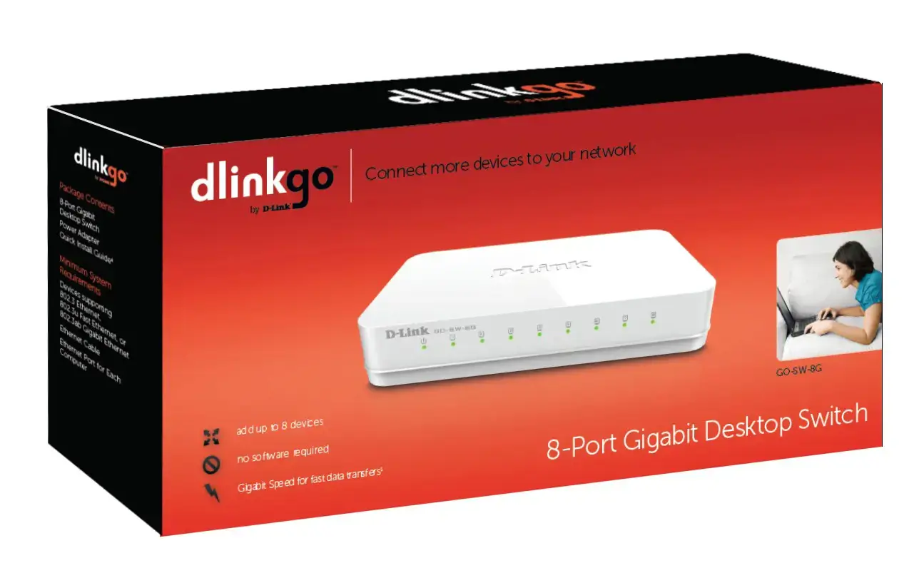 D-Link GO-SW-8G/E, nevaldomas, Gigabit Ethernet (10/100/1000), dvipusis duomenų perdavimas