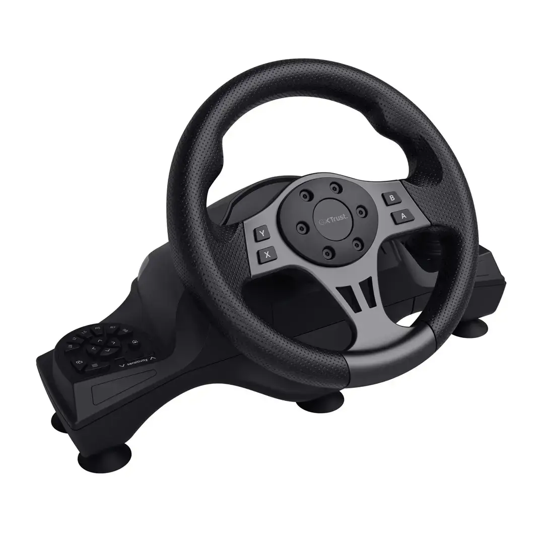 Trust GXT 289 Movi Black USB Steering wheel + Pedals Nintendo Switch, PlayStation 4, Xbox One S, Xbox One X, Xbox Series S, Xbox Series X