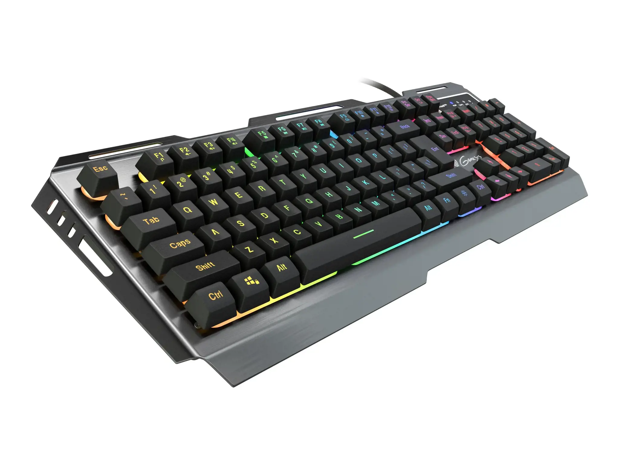 NATEC NKG-1234 Klaviatūra GENESIS RHOD 420 Gaming RGB apšvietimas, USB, JAV išdėstymas