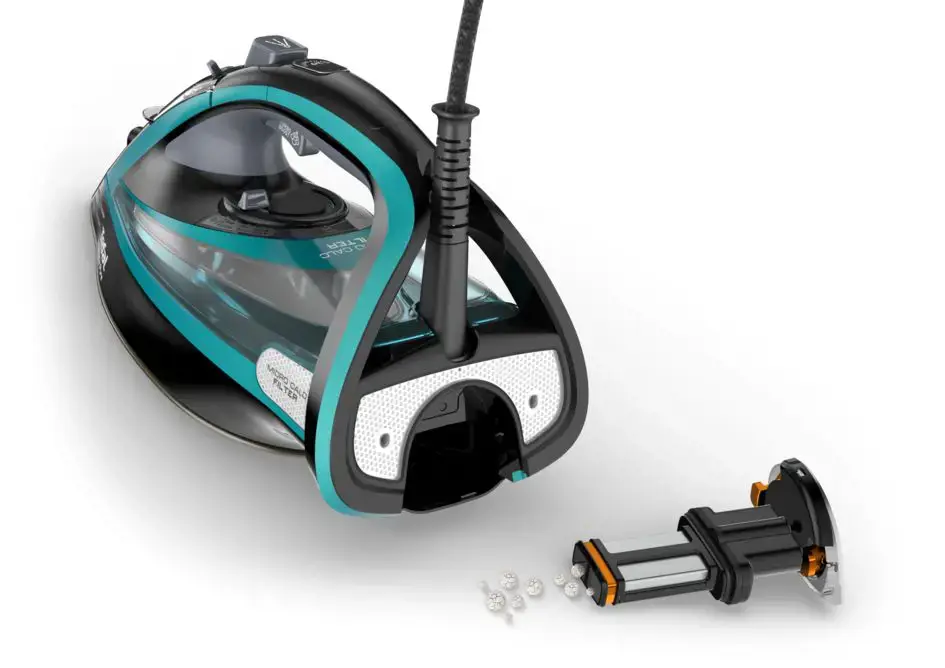 "Tefal Ultimate Pure FV9844", sausas ir garų lygintuvas, "Durilium Autoclean" padas, 2,5 m, 250 g/min, juodas, mėlynas, 60 g/min