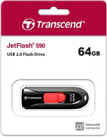 TRANSCEND JetFlash 64GB 590 USB 2.0 Flash Drive