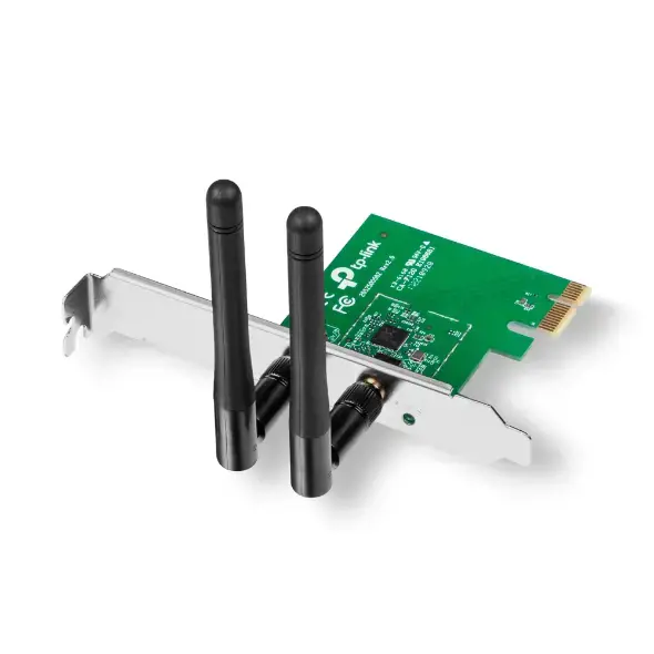 TP-LINK 300MBit/s WLAN-N PCI Express adapteris Atheros-Chipsatz 2T2R 2,4 GHz 802.11b/g/n 2 nuimamos antenos