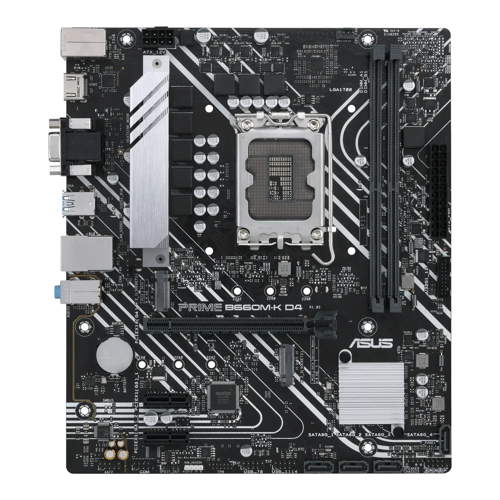 ASUS PRIME B660M-K D4, "Intel", LGA 1700, "Intel® Celeron®", "Intel® Core™ i3", "Intel® Core™ i3", "Intel® Core™ i5", "Intel® Core™ i7", "Intel® Core™ i9",..., LGA 1700, DDR4-SDRAM, 64 GB