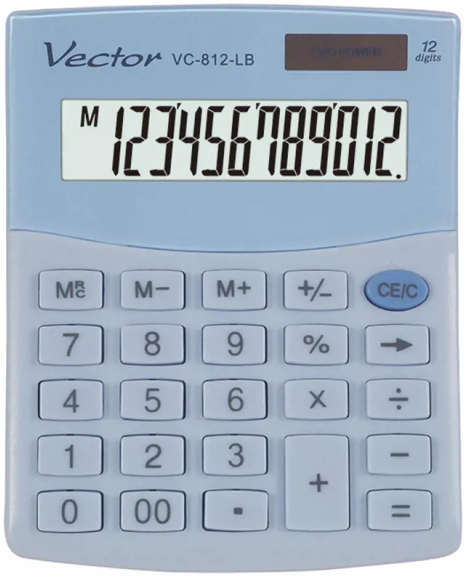 VECTOR BIURO SKAIČIUOTUVAS, KAV VC-812 LB, ŠVIESIAI MĖLYNAS