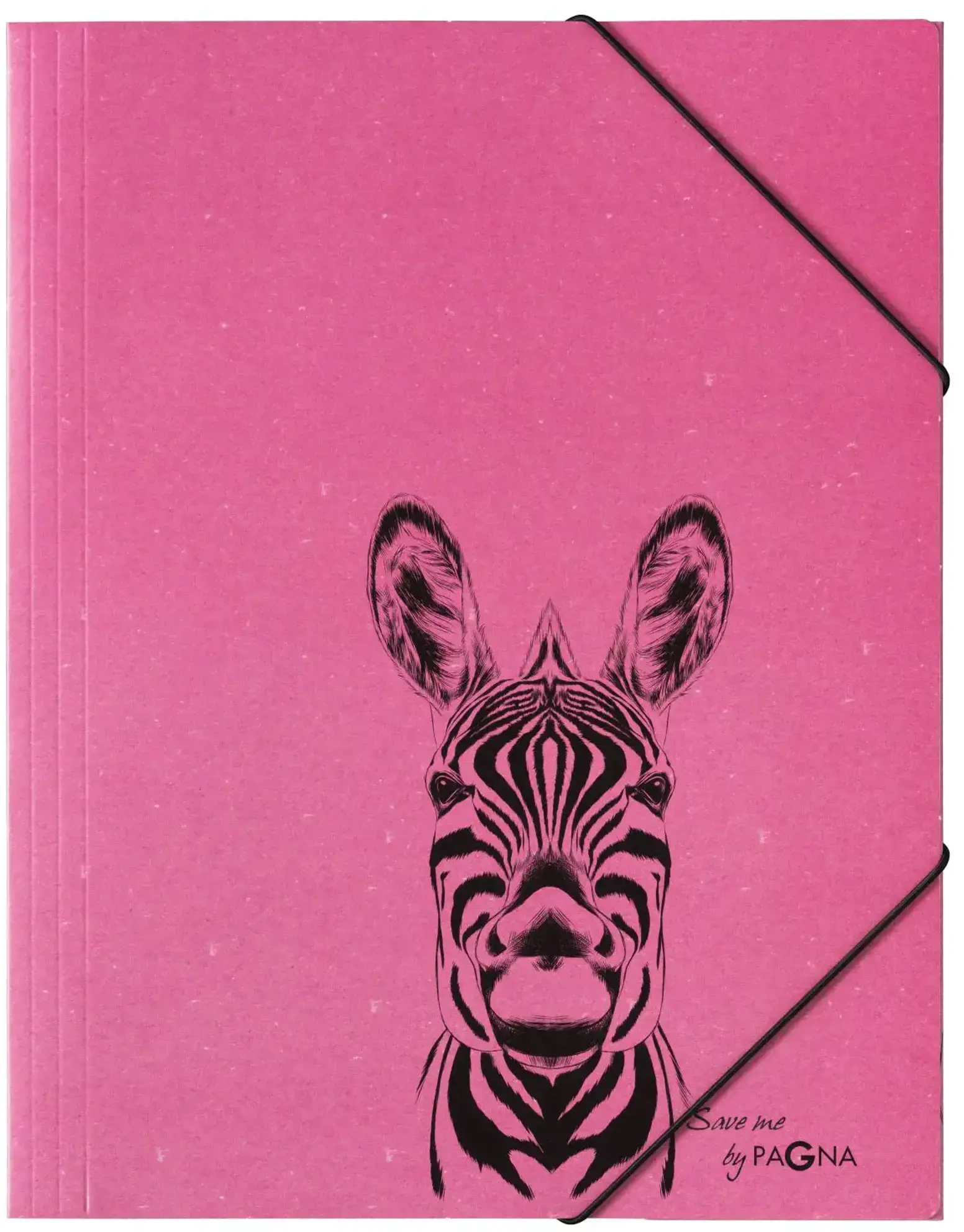 Aplankas dokumentams, sąsiuviniams PAGNA Zebra, A4, su gumele, rožinis