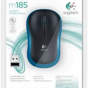Logitech M185 Belaidė pelė, RF Wireless, 1000 DPI, Juoda/Mėlyna