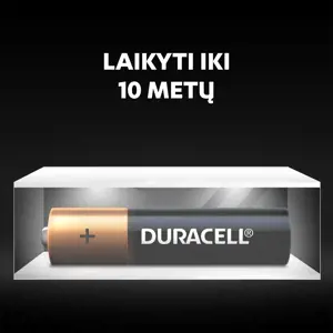 Duracell 8x LR03 AAA, Vienkartinė baterija, AAA, šarminė, 1,5 V, 8 vnt., cilindro formos