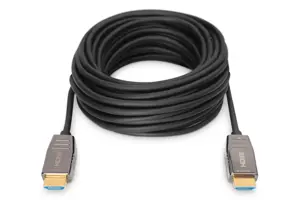 ASSMANN HDMI AOC hibridinio pluošto jungiamasis kabelis A tipo M/M 10 m UHD 8K60Hz CE aukso spalvos bl
